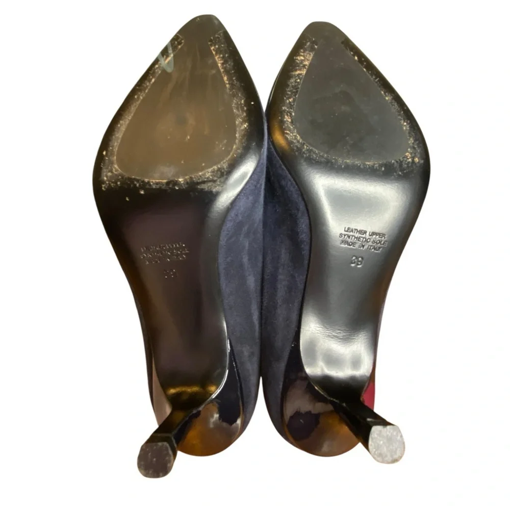 Napoleoni Vintage Suede Black Italian Pump Womens Size EU 39 or US 8.5